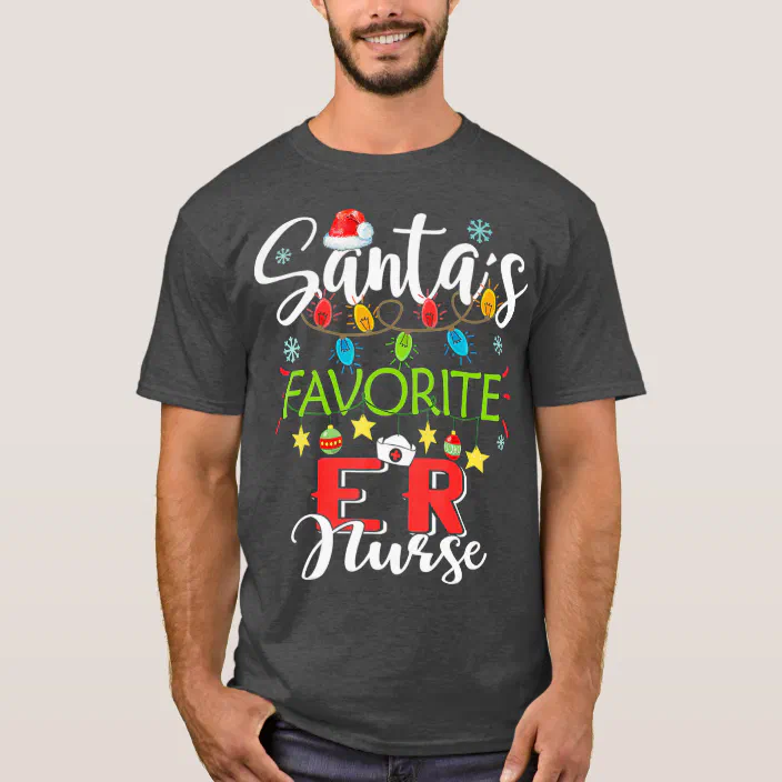 Christmas Nurse T-Shirt Nurse Practitioner Nurse Shirts Nurse Life Shirt Emergency Nurse Registered Nurse Santa'S Hat Nursing Unisex Tee