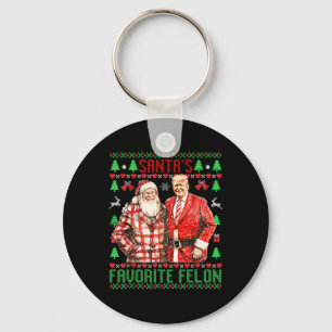 Santa's Favorite-felon Funny 2024 Trump Christmas  Keychain