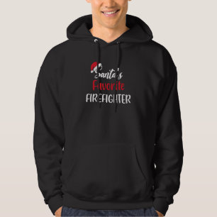 Santas Favorite Firefighter Christmas Pajama X Hoodie