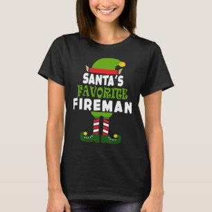 Santa's Favorite Fireman Funny Christmas Vacation T-Shirt