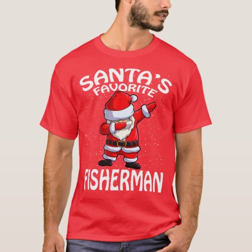 Santas Favorite Fisherman Christmas T_Shirt