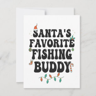 Santa's Favorite Fishing Buddy Funny Christmas Dad Invitation
