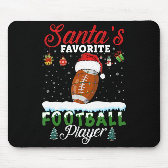 Santa's Favorite Football Player Christmas Footbal Mouse Pad (Front)