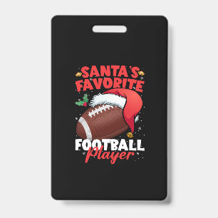 Santa's Favorite Football Player Christmas Pajama  Badge