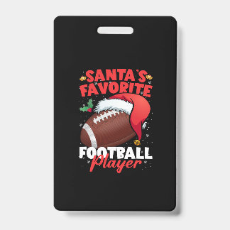 Santa's Favorite Football Player Christmas Pajama  Badge