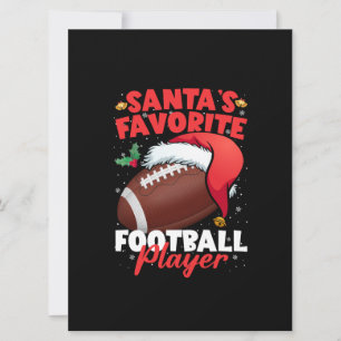 Santa's Favorite Football Player Christmas Pajama Card