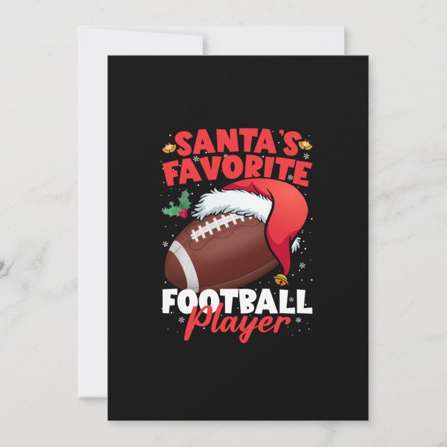 Santa's Favorite Football Player Christmas Pajama  Invitation (Front)