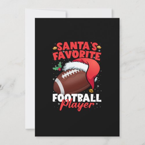 Santas Favorite Football Player Christmas Pajama  Invitation