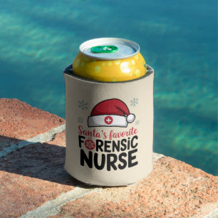 Santas Favorite Forensic Nurse Funny Christmas Can Cooler