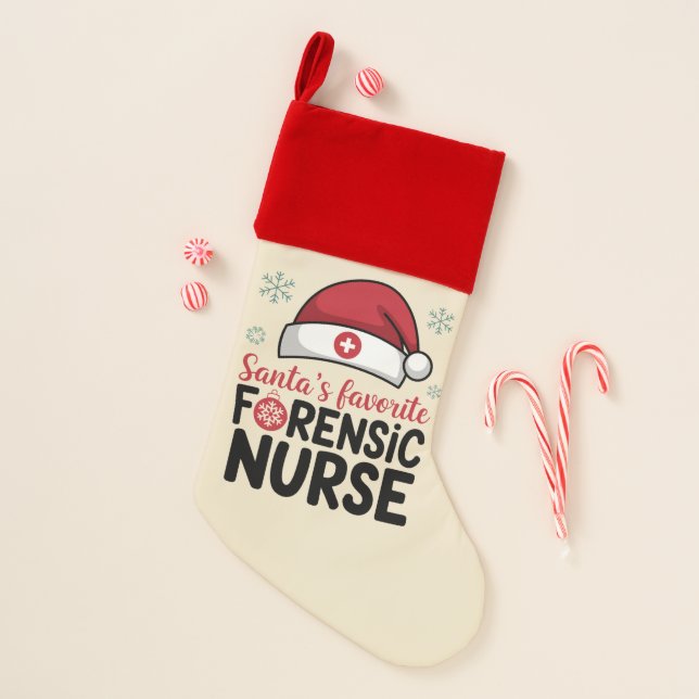 Santas Favorite Forensic Nurse Funny Christmas  Christmas Stocking (Front)