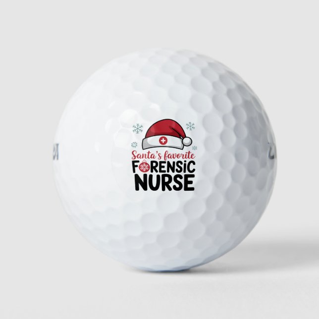 Santas Favorite Forensic Nurse Funny Christmas  Golf Balls (Front)