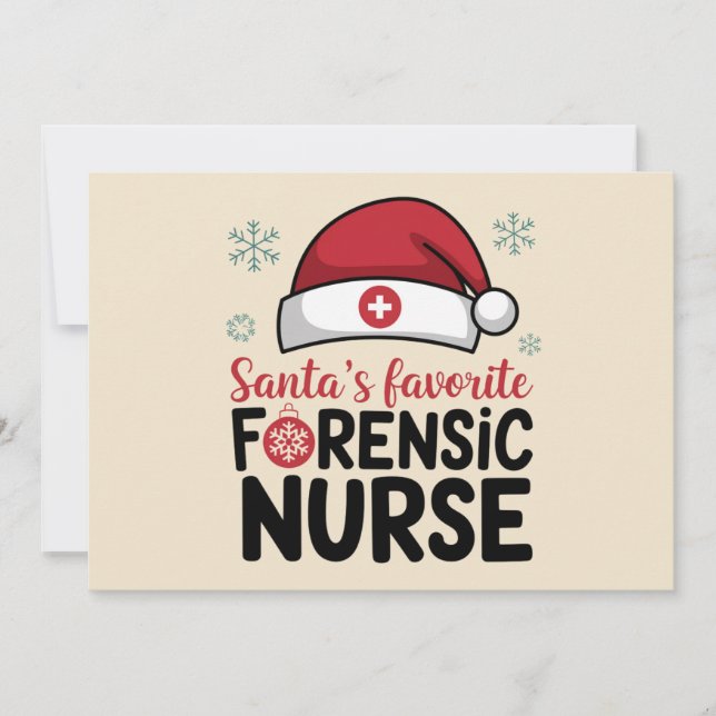 Santas Favorite Forensic Nurse Funny Christmas  Holiday Card (Front)