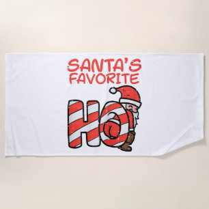 Santas Favorite Funny Naughty Adult Christmas Xmas Beach Towel