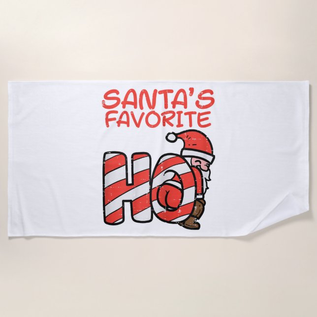 Santas Favorite Funny Naughty Adult Christmas Xmas Beach Towel (Front)