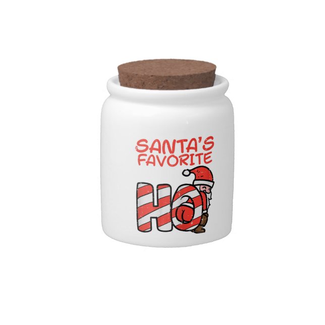Santas Favorite Funny Naughty Adult Christmas Xmas Candy Jar (Front)