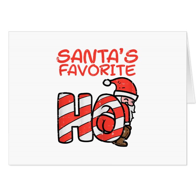 Santas Favorite Funny Naughty Adult Christmas Xmas Card (Front Horizontal)