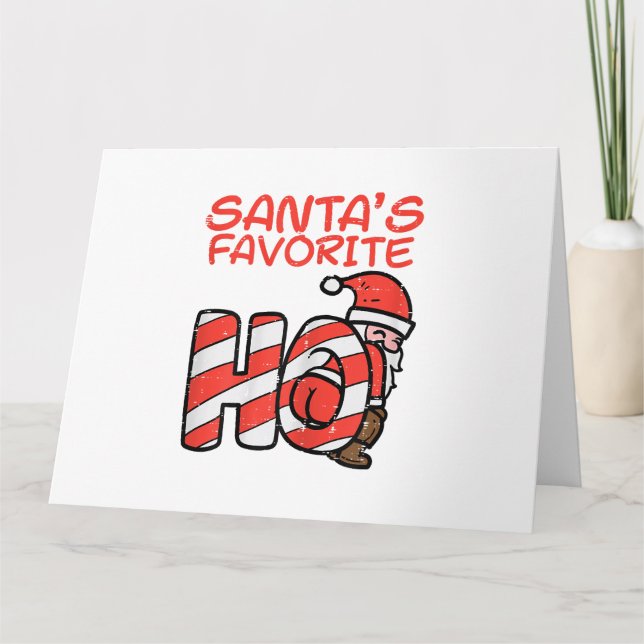 Santas Favorite Funny Naughty Adult Christmas Xmas Card (Front)