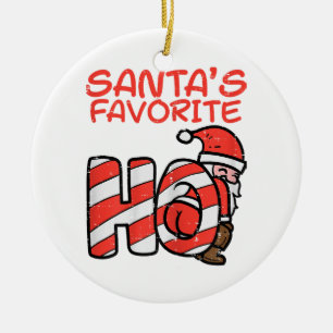 Santas Favorite Funny Naughty Adult Christmas Xmas Ceramic Ornament