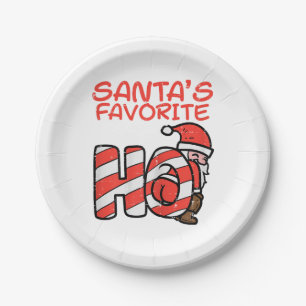 Santas Favorite Funny Naughty Adult Christmas Xmas Paper Plates