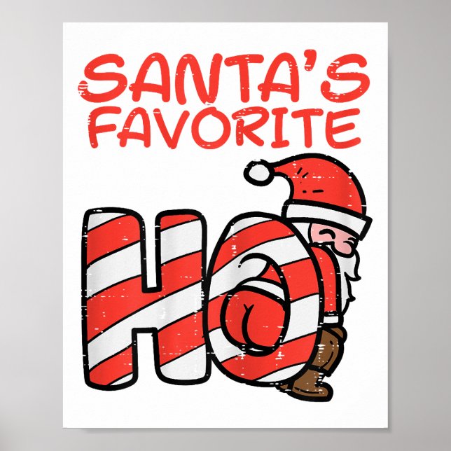 Santas Favorite Funny Naughty Adult Christmas Xmas Poster (Front)