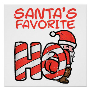 Santas Favorite Funny Naughty Adult Christmas Xmas Poster