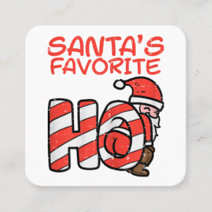 Santas Favorite Funny Naughty Adult Christmas Xmas Square Business Card