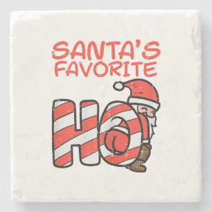 Santas Favorite Funny Naughty Adult Christmas Xmas Stone Coaster