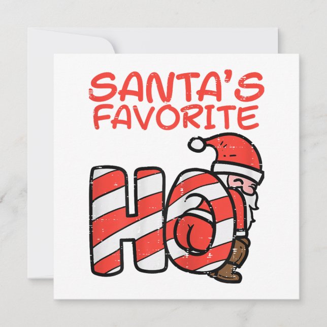 Santas Favorite Funny Naughty Adult Christmas Xmas Thank You Card (Front)