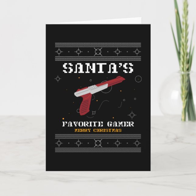 Santa's Favorite Gamer Merry Christmas Card (Front)