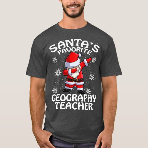 Santas Favorite Geography Teacher Christmas T_Shirt