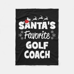 Santa's Favorite Golf Coach Fun Christmas Matching Fleece Blanket