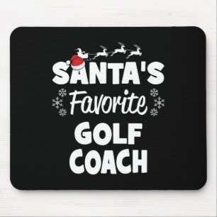 Santa's Favorite Golf Coach Fun Christmas Matching Mouse Pad
