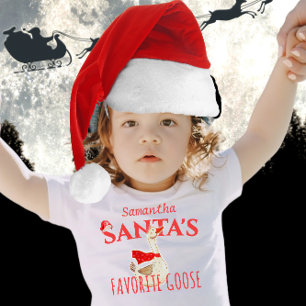 Santa's Favorite Goose Girl 1st Christmas Birthday Baby T-Shirt