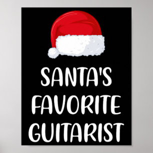 Santas Favorite Guitarist Christmas Fun Guitar Gif Poster