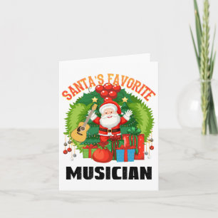 Santas Favorite Guitarist, Xmas Guitar Player Card