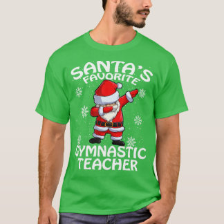 Santas Favorite Gymnastic Teacher Christmas T-Shirt