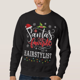 Santa's Favorite Hairstylist Santa Hat Christmas L Sweatshirt