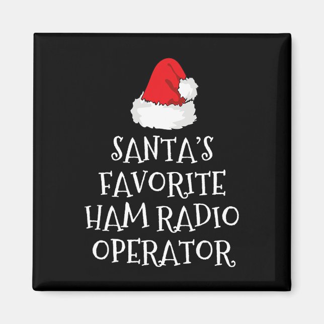 Santa's Favorite Ham Radio Operator Christmas Hat  Magnet (Front)