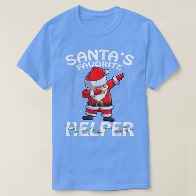 Santas Favorite Helper Christmas  T-Shirt (Design Front)