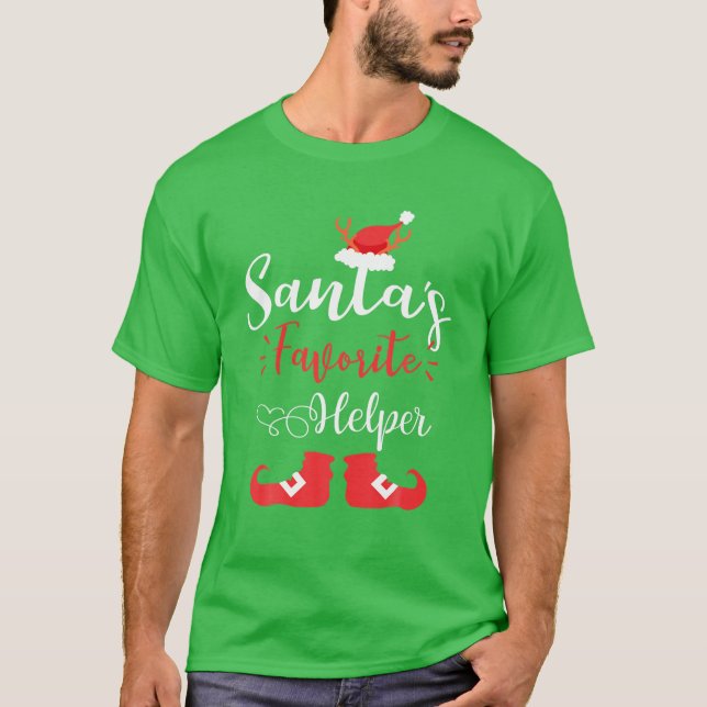 Santa's Favorite Helper Matching Family Christmas T-Shirt (Front)
