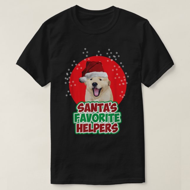 Santa's favorite helpers puppydog  T-Shirt (Design Front)