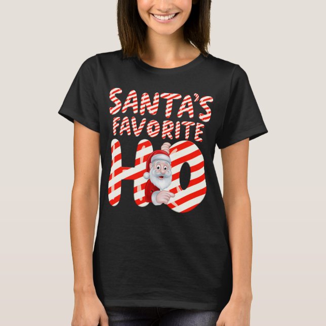 Santa's Favorite Ho Cane Sugar T-Shirt (Front)
