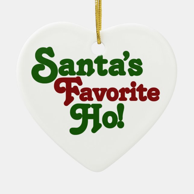 Santas favorite ho ceramic ornament (Front)