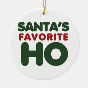 Santas Favorite HO Ceramic Ornament