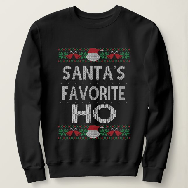 Santa's Favorite Ho Christmas Sweater (Design Front)
