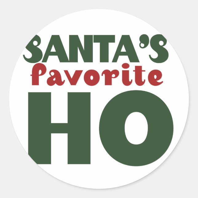 Santas Favorite HO Classic Round Sticker (Front)