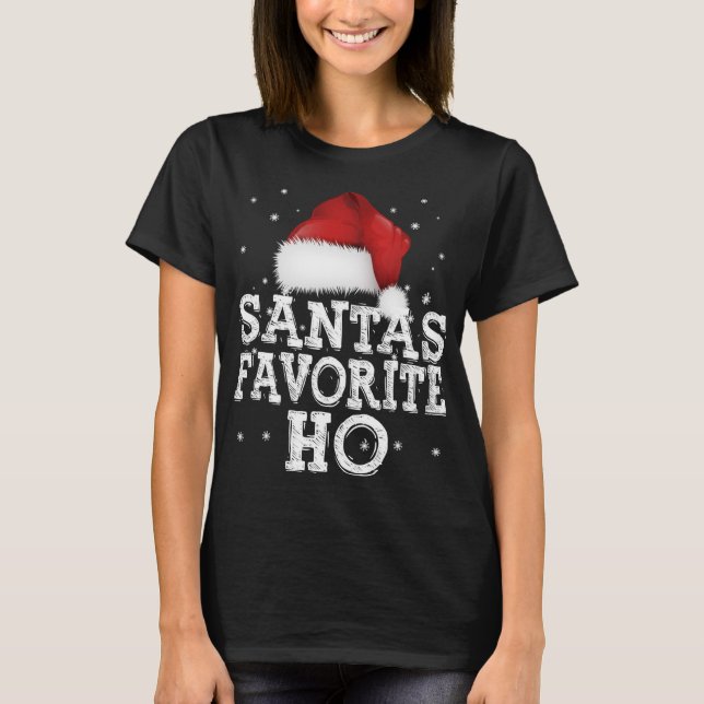 Santa's Favorite Ho Cute Christmas Holidays Pajama T-Shirt (Front)