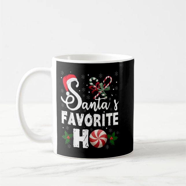 Santa's Favorite Ho Funny Christmas Men Women Holi Coffee Mug (Left)