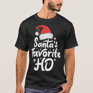 Santa's Favorite Ho Funny Christmas Santa Hat T-Shirt