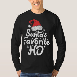 Santa's Favorite Ho Funny Christmas Santa Hat T-Shirt